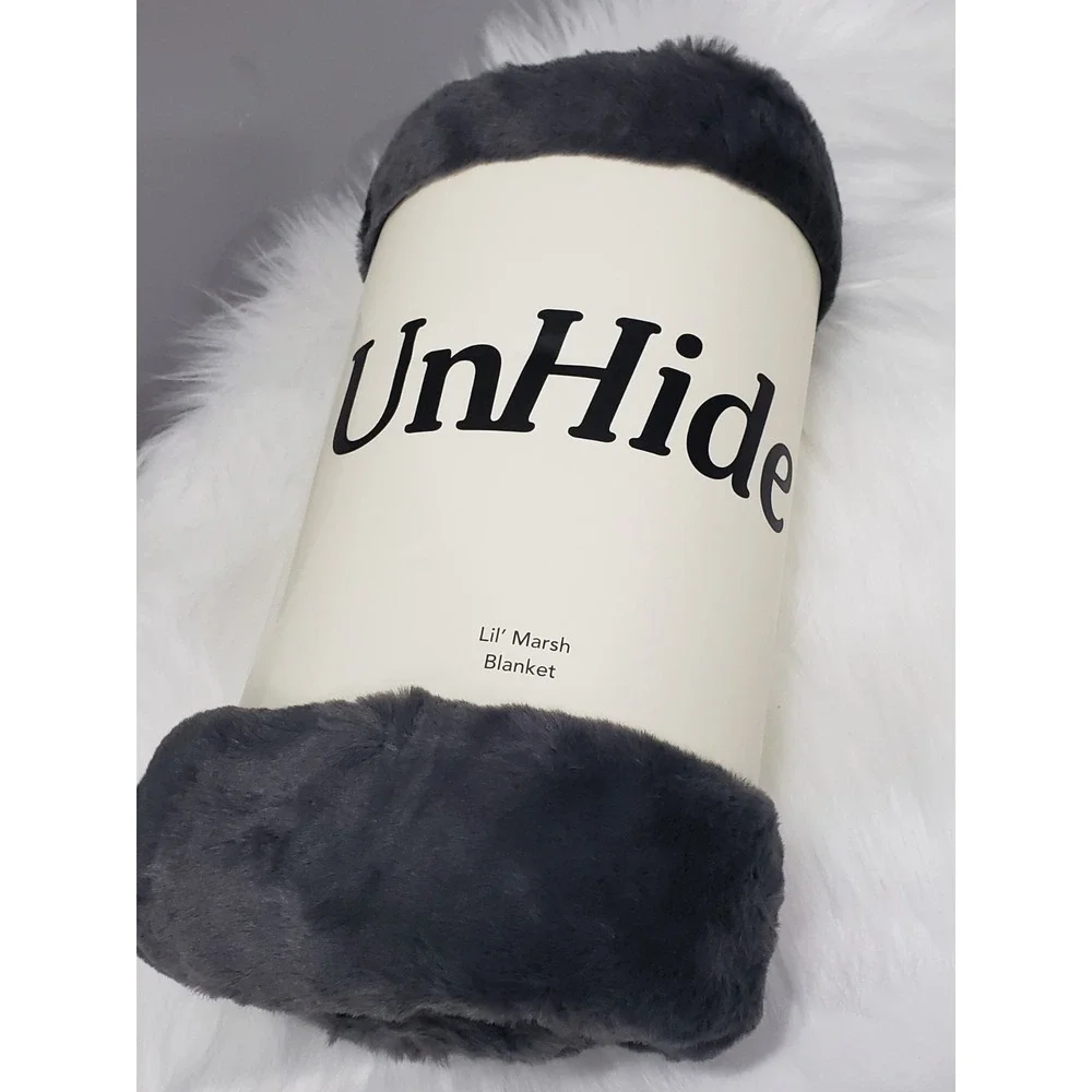 NWT UnHide - Lil' Marsh - Faux Fur Blanket - 50